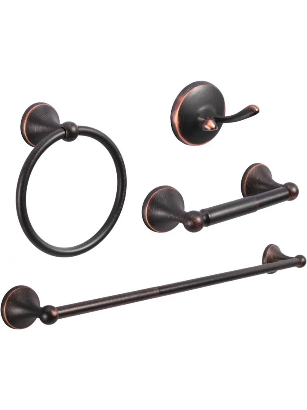 Elegant 4-Piece Bathroom Hardware Set in Oil-Rubbed Bronze - Classic Home Decor